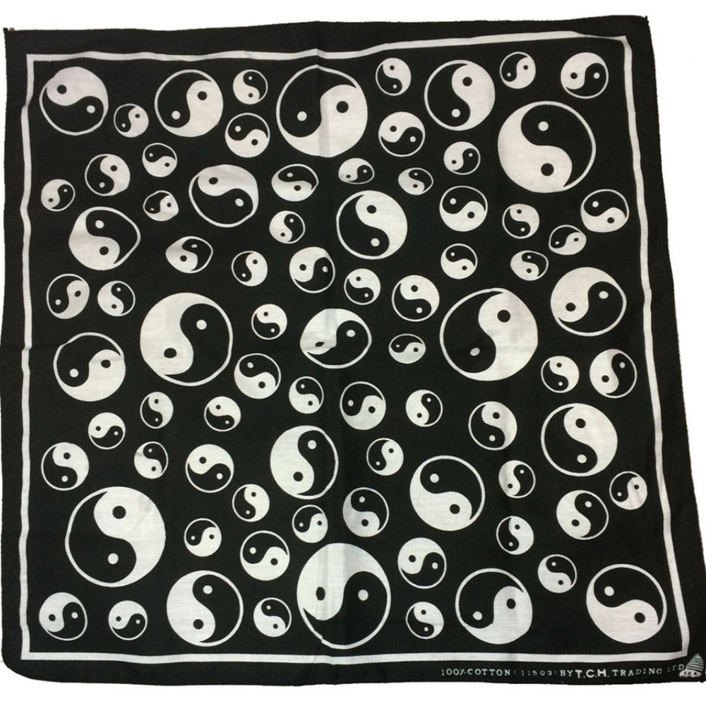 Ying Yang Bandana One Size Black White